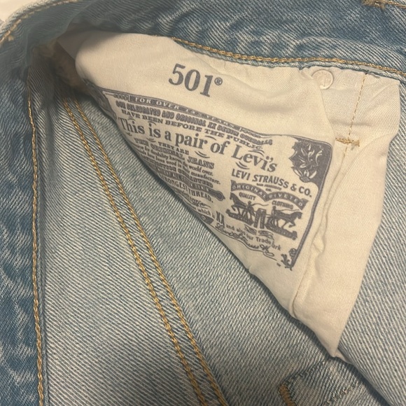 NWT Women’s Levi 501 Blue Jean Shorts Size 31 Button Fly High Rise - Picture 7 of 12